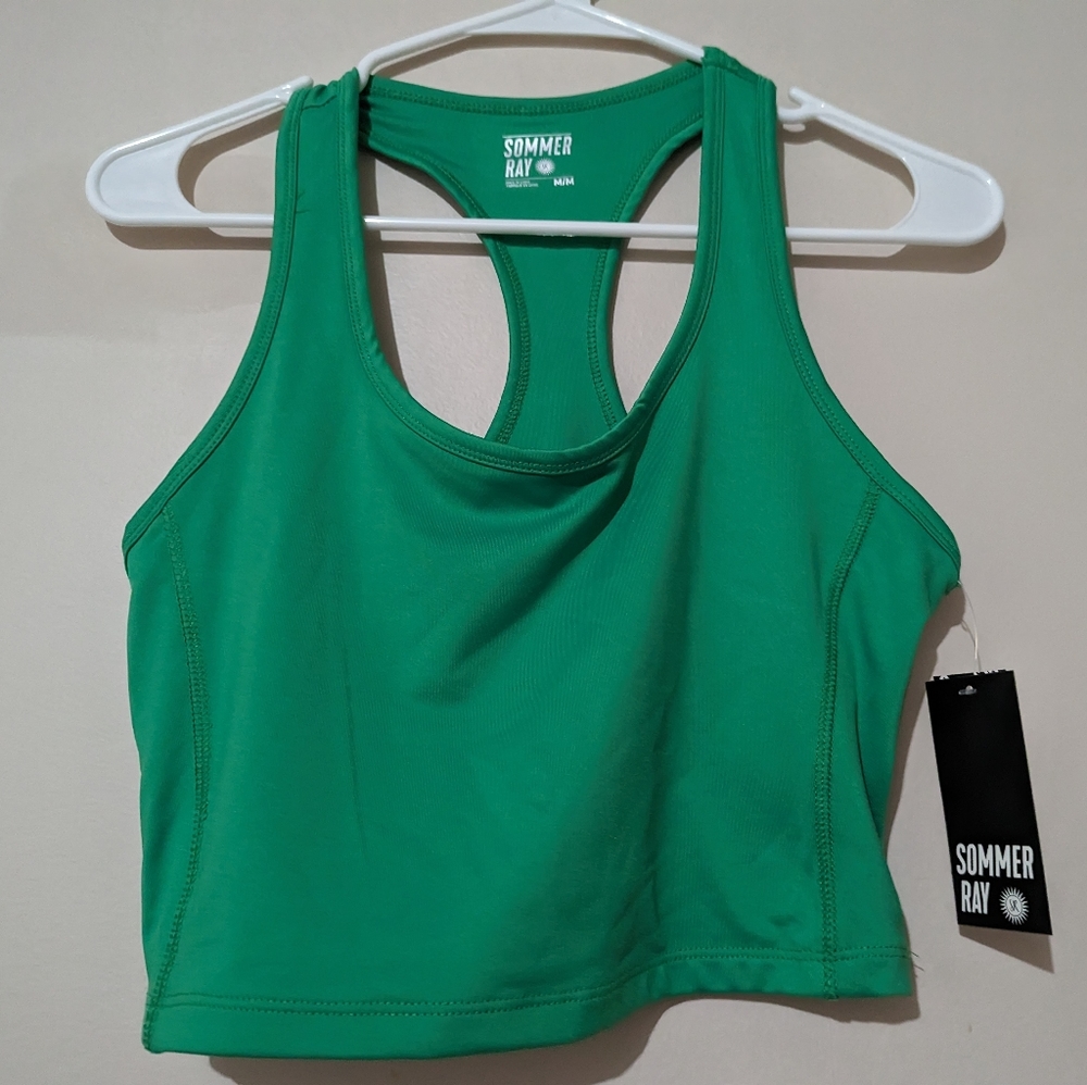 3 For $30 Sommer Ray Green Cropped Racerback Top Exercise Yoga Size XL NWT